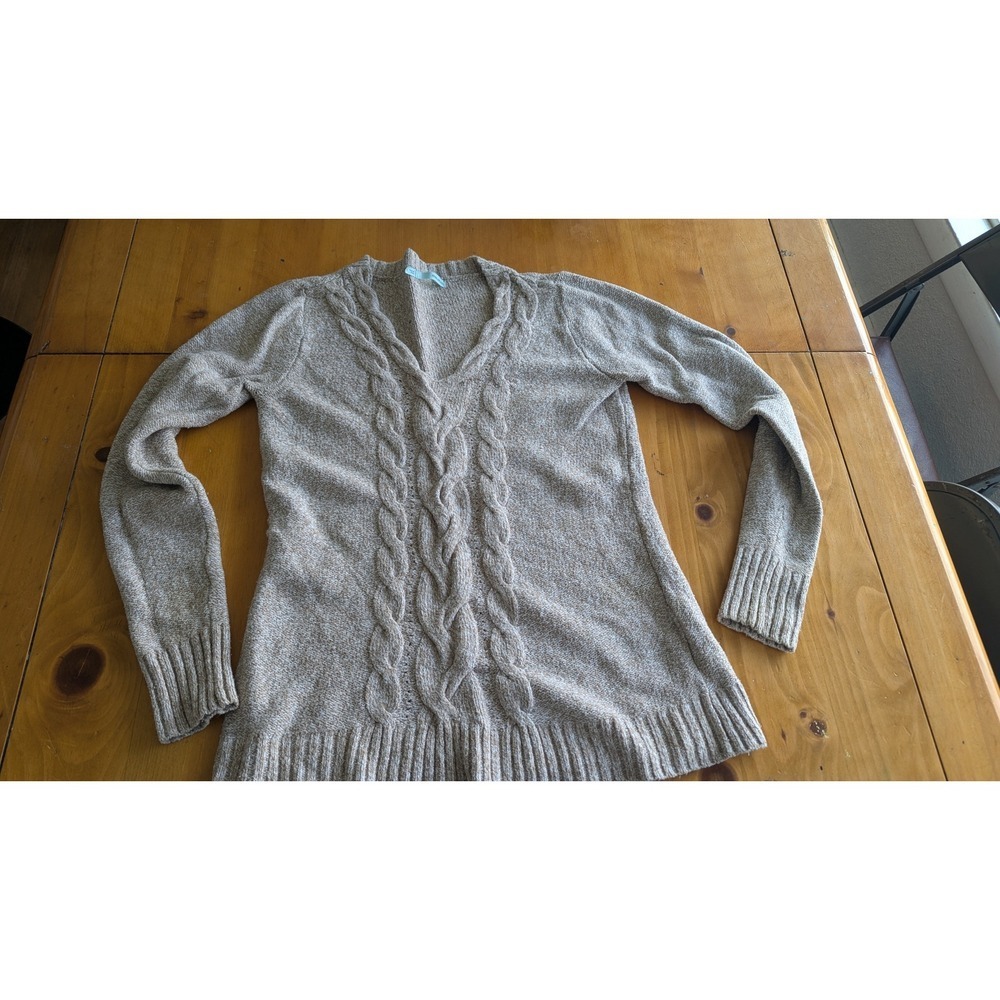 Maurices‎ Women's Cable Knit V Neck Sweater Long Sleeve Tan Size L